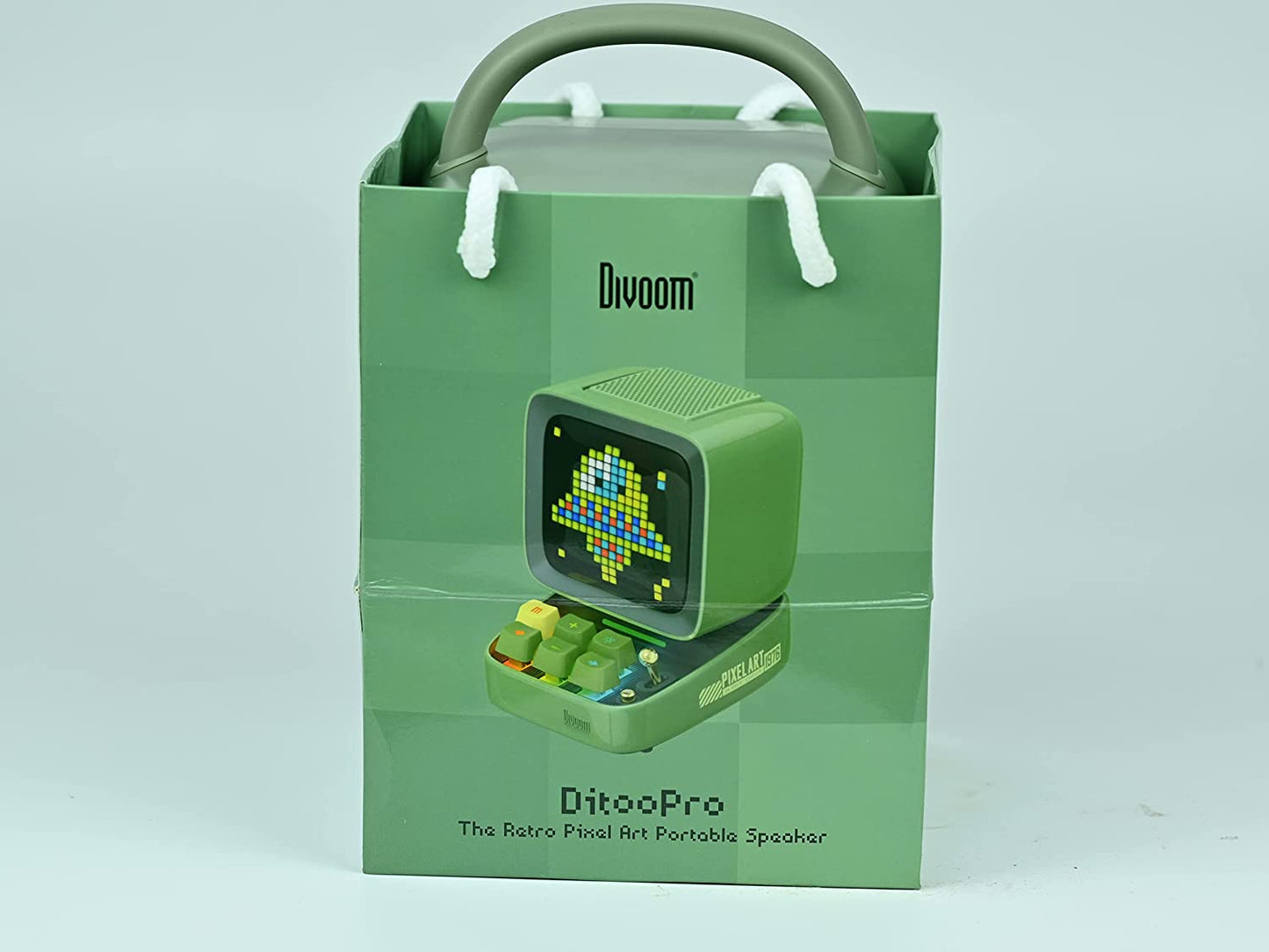 Ditoo Pro Programmable Pixel Art Led-Bluetooth-Speaker Showing-Clock Emoji DIY Design for Home Wedding Party Decoration with Wireless App Control (Green)