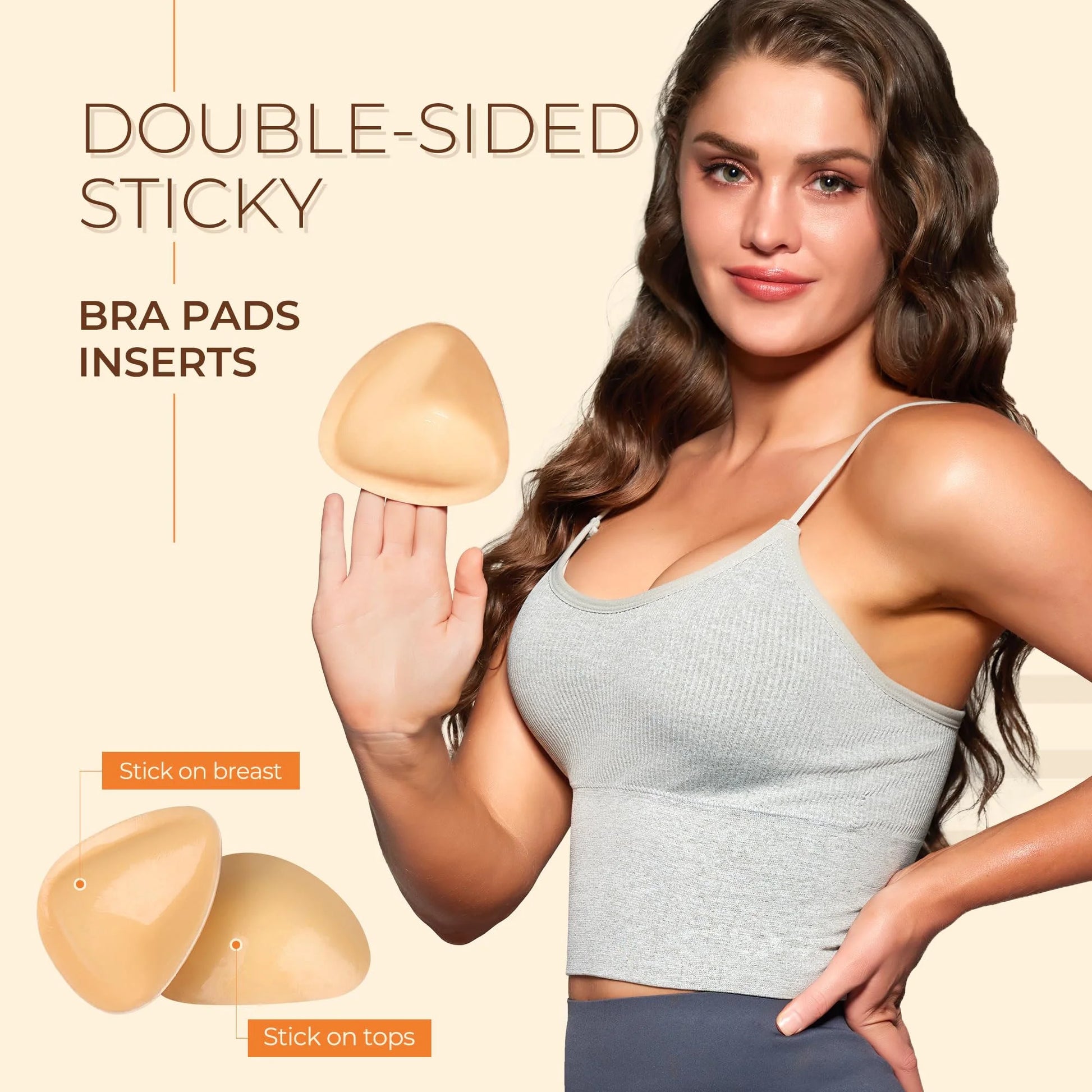 Ultra Boost Bra Inserts Double-Sided Adhesive Bra Pads Sticky Bikini Padding Push up Bra Inserts for Swimsuit Sport Bra Pads, Small