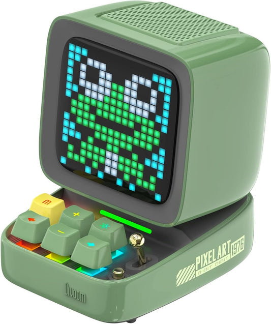 Ditoo Pro Programmable Pixel Art Led-Bluetooth-Speaker Showing-Clock Emoji DIY Design for Home Wedding Party Decoration with Wireless App Control (Green)
