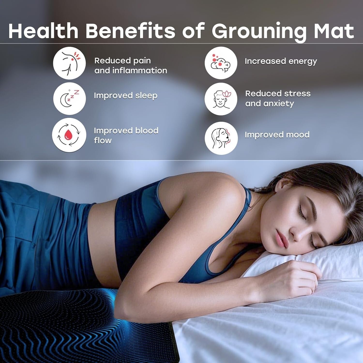 Grounding Mat, Universal Grounding Pad for Computer, Foot and Bed, Grounded Foot
