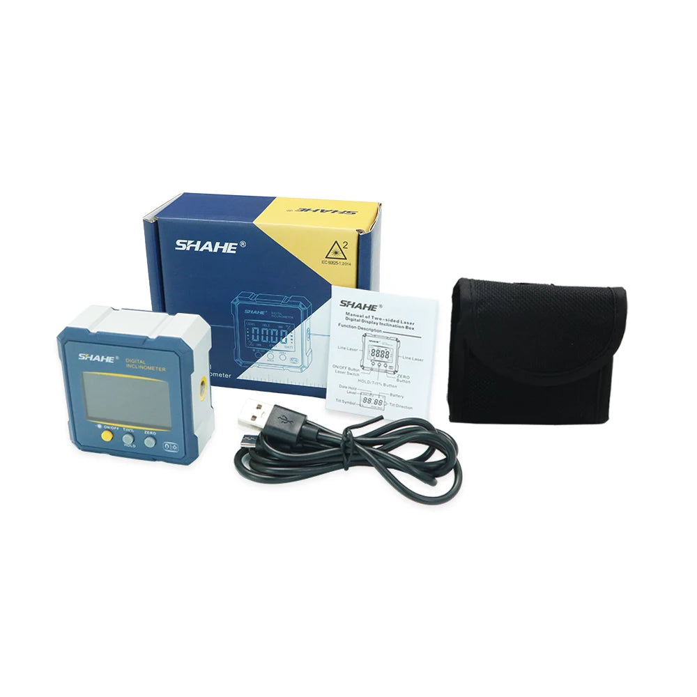 Digital Angle Finder Protractor, 2 in 1 Digital Level Angle Gauge Chargeable Digital Inclinometer Angle Measuring Tool