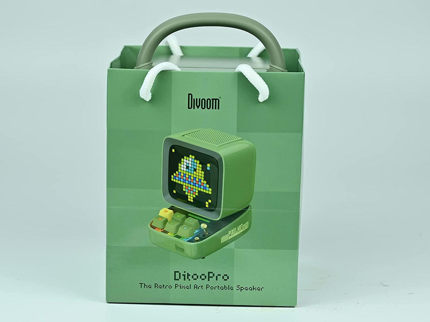 Ditoo Pro Programmable Pixel Art Led-Bluetooth-Speaker Showing-Clock Emoji DIY Design for Home Wedding Party Decoration with Wireless App Control (Green)