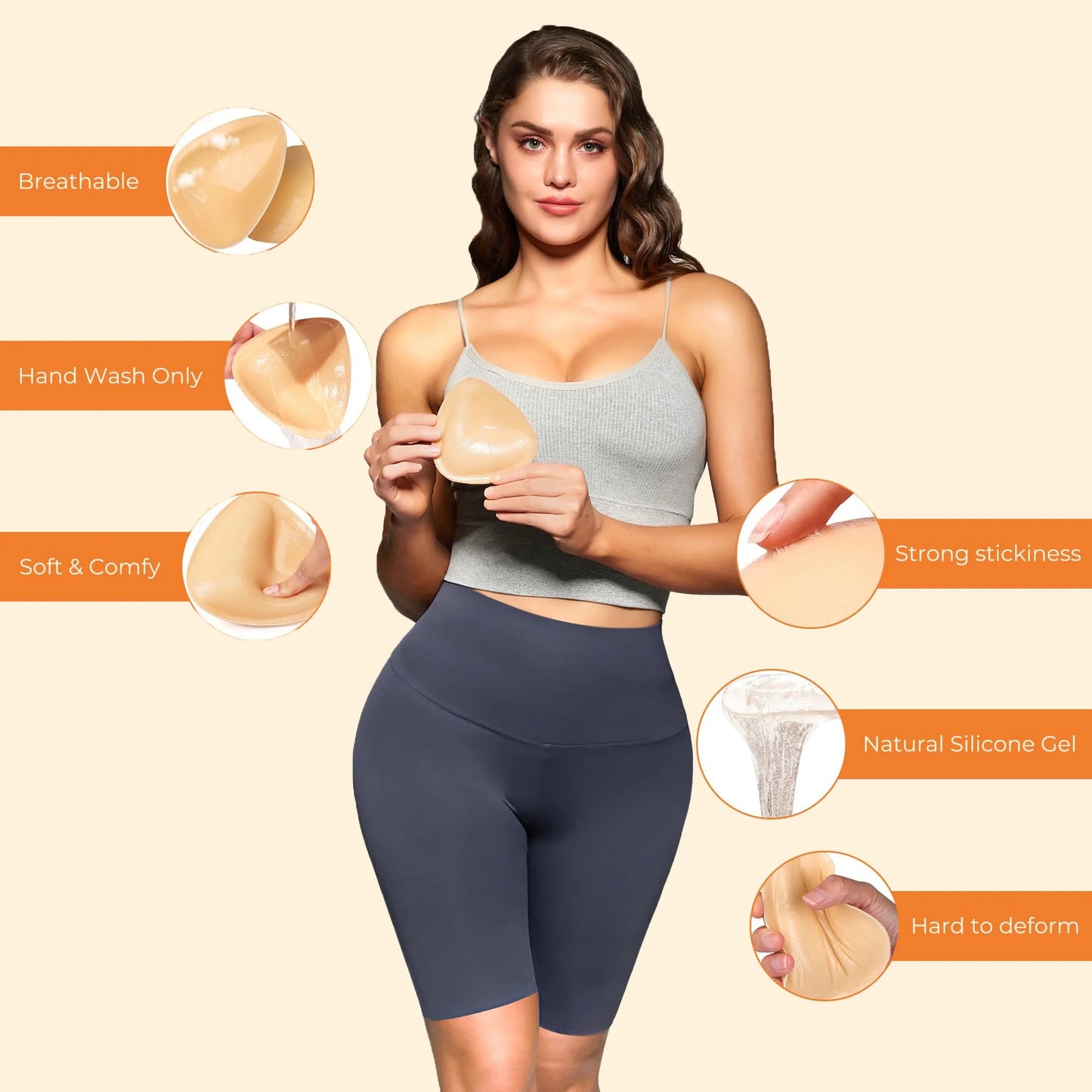 Ultra Boost Bra Inserts Double-Sided Adhesive Bra Pads Sticky Bikini Padding Push up Bra Inserts for Swimsuit Sport Bra Pads, Small