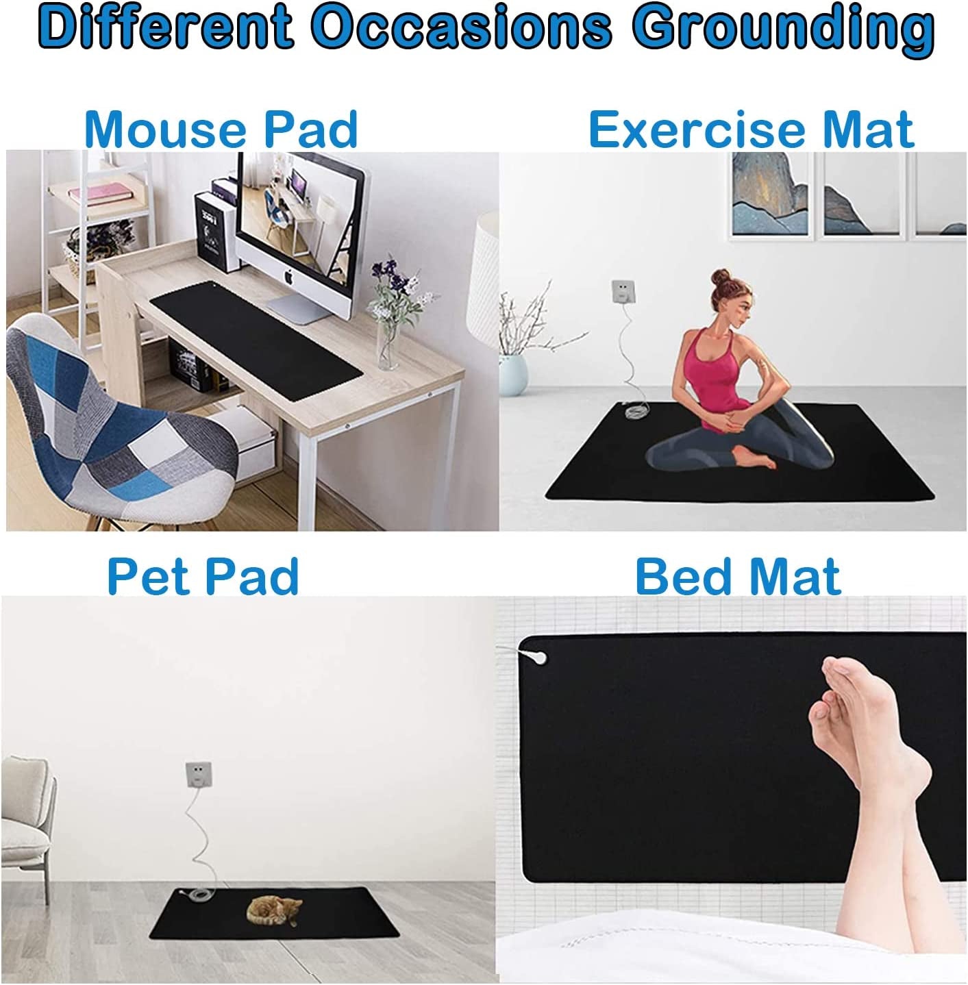 Grounding Mat, Universal Grounding Pad for Computer, Foot and Bed, Grounded Foot
