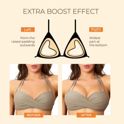 Ultra Boost Bra Inserts Double-Sided Adhesive Bra Pads Sticky Bikini Padding Push up Bra Inserts for Swimsuit Sport Bra Pads, Small