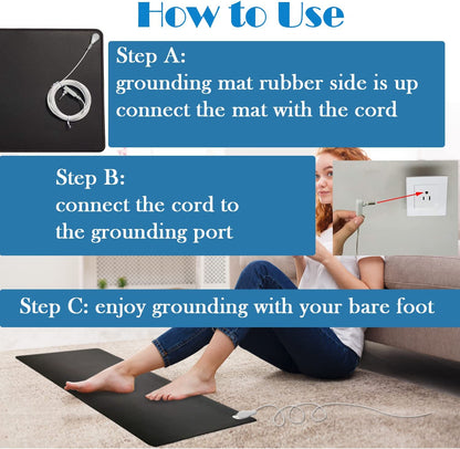 Grounding Mat, Universal Grounding Pad for Computer, Foot and Bed, Grounded Foot
