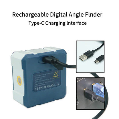 Digital Angle Finder Protractor, 2 in 1 Digital Level Angle Gauge Chargeable Digital Inclinometer Angle Measuring Tool